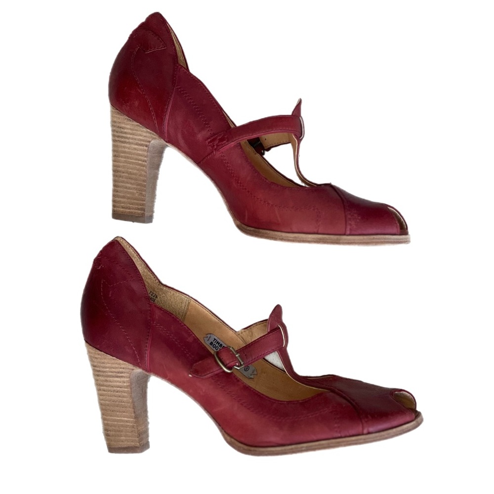 Timberland Boot Company Size 11 M 3 inch Heel Wine Red Shoes Great Condition - Picture 3 of 9